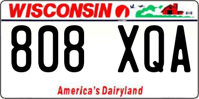 WI license plate 808XQA