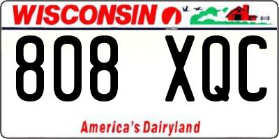 WI license plate 808XQC