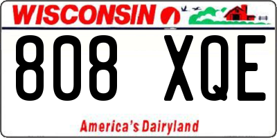 WI license plate 808XQE