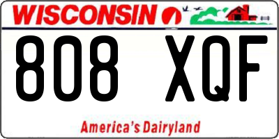 WI license plate 808XQF