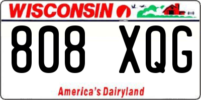 WI license plate 808XQG
