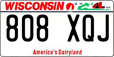 WI license plate 808XQJ