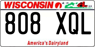 WI license plate 808XQL
