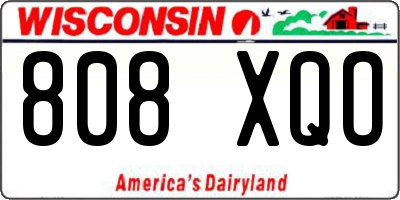 WI license plate 808XQO