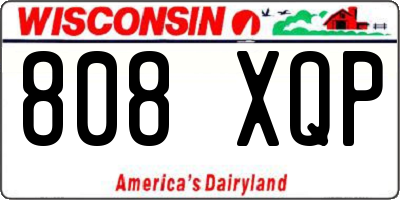WI license plate 808XQP
