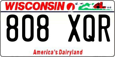WI license plate 808XQR
