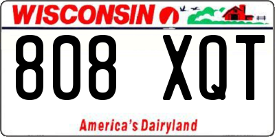 WI license plate 808XQT