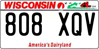 WI license plate 808XQV