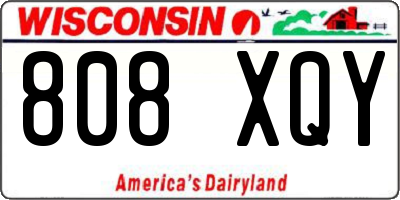 WI license plate 808XQY