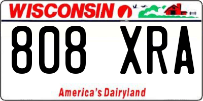 WI license plate 808XRA