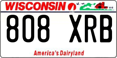 WI license plate 808XRB