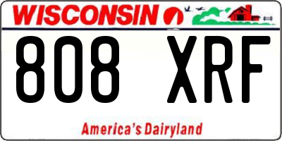 WI license plate 808XRF