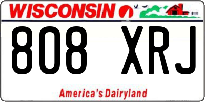 WI license plate 808XRJ