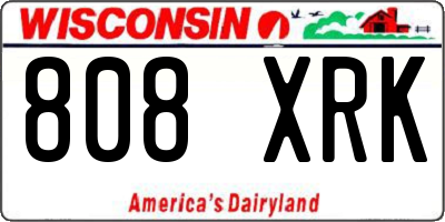 WI license plate 808XRK