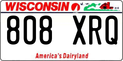 WI license plate 808XRQ