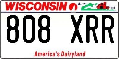 WI license plate 808XRR