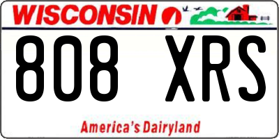 WI license plate 808XRS