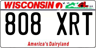 WI license plate 808XRT