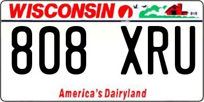 WI license plate 808XRU