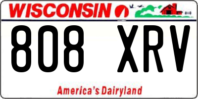 WI license plate 808XRV