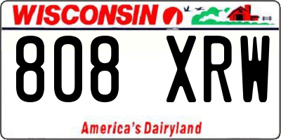 WI license plate 808XRW
