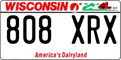 WI license plate 808XRX
