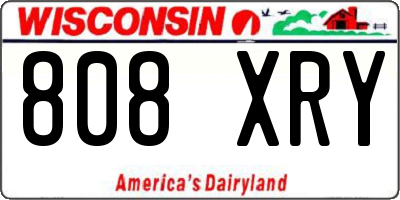 WI license plate 808XRY