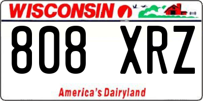 WI license plate 808XRZ