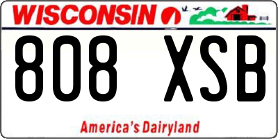 WI license plate 808XSB
