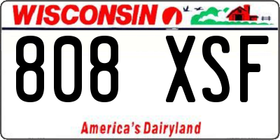 WI license plate 808XSF
