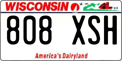 WI license plate 808XSH