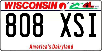 WI license plate 808XSI