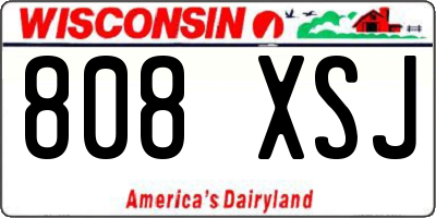 WI license plate 808XSJ