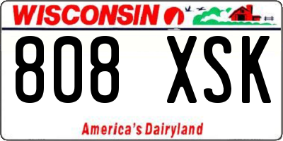 WI license plate 808XSK