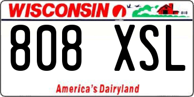 WI license plate 808XSL