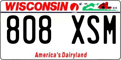 WI license plate 808XSM