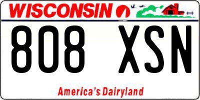 WI license plate 808XSN