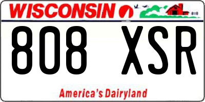 WI license plate 808XSR