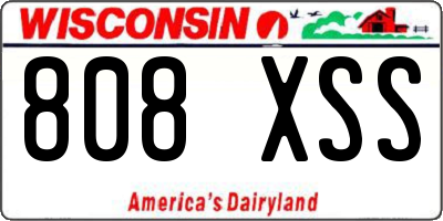 WI license plate 808XSS