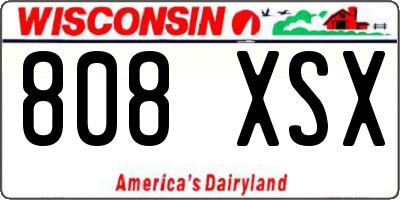 WI license plate 808XSX