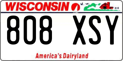 WI license plate 808XSY