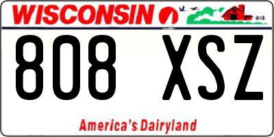 WI license plate 808XSZ