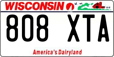 WI license plate 808XTA