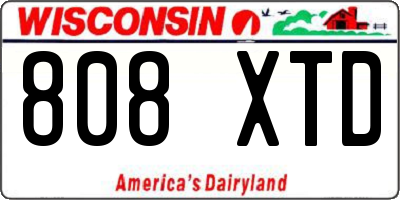 WI license plate 808XTD