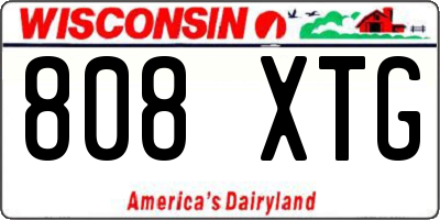 WI license plate 808XTG