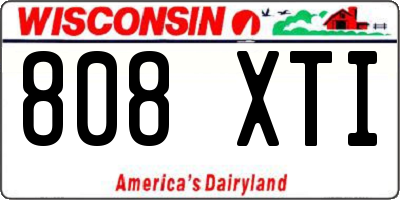 WI license plate 808XTI