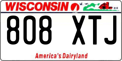 WI license plate 808XTJ