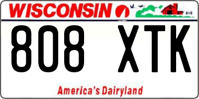 WI license plate 808XTK