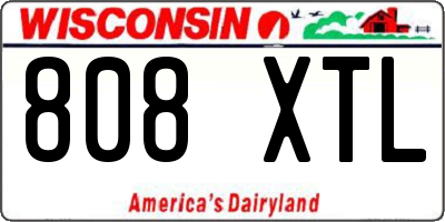 WI license plate 808XTL
