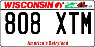 WI license plate 808XTM